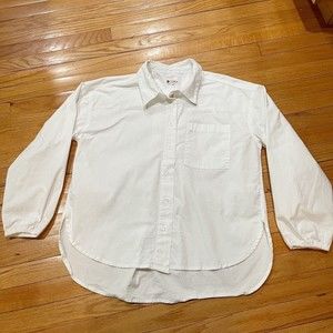 Sundry Womens Saturday Poplin Shirt Size 2 / M 8-10 White Button Down Shirt